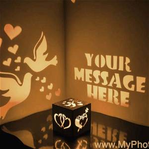 Customized Love is in the Air Shadow Box With Electric night Lamp
