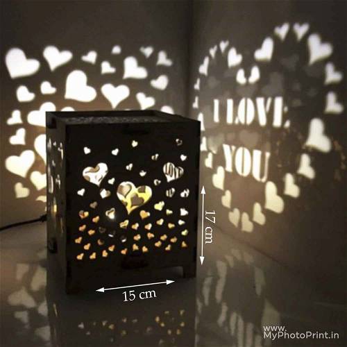 Expertly Crafted Royal Wooden Shadow Box Night Lamp - Personalize with a Name, Quote, or Message for a Memorable Gift