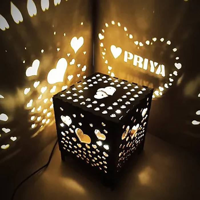 Customized Royal Wooden Shadow Box Electric night Lamp