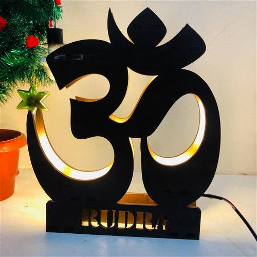 Customized Om Religious Name Board Multicolor Led and Remote #960