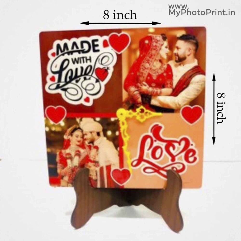 Customized Photo Table Clock | 2 Photos & Awesome Design Text