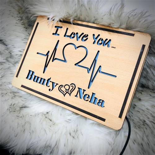 Customized Heartbeat Led Box With Your Name #994