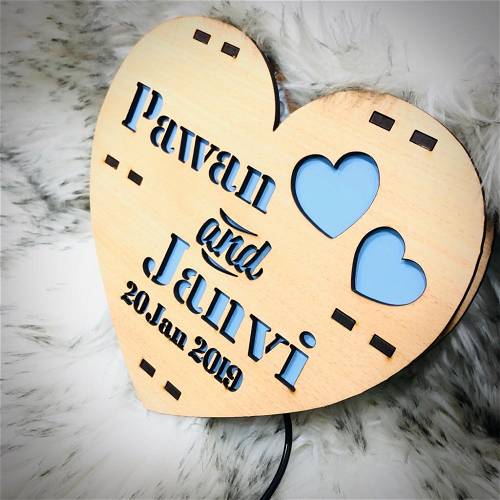 Customized Heart Led Board With Your Name Multicolor Led and Remote #995