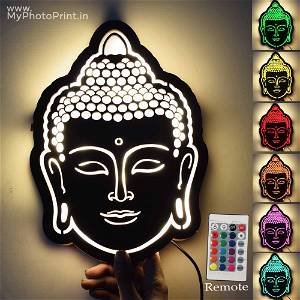 BUDDHA Religious Led Night Lamp Board Multicolor Led and Remote #1052