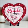 Customized Heart Shape Clock With Name