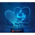Personalized Photo with Heart & Butterfly Acrylic 3D illusion LED Lamp with Color Changing Led and Remote #2528