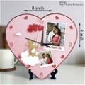 Customized Heart Clock With 2 Photo
