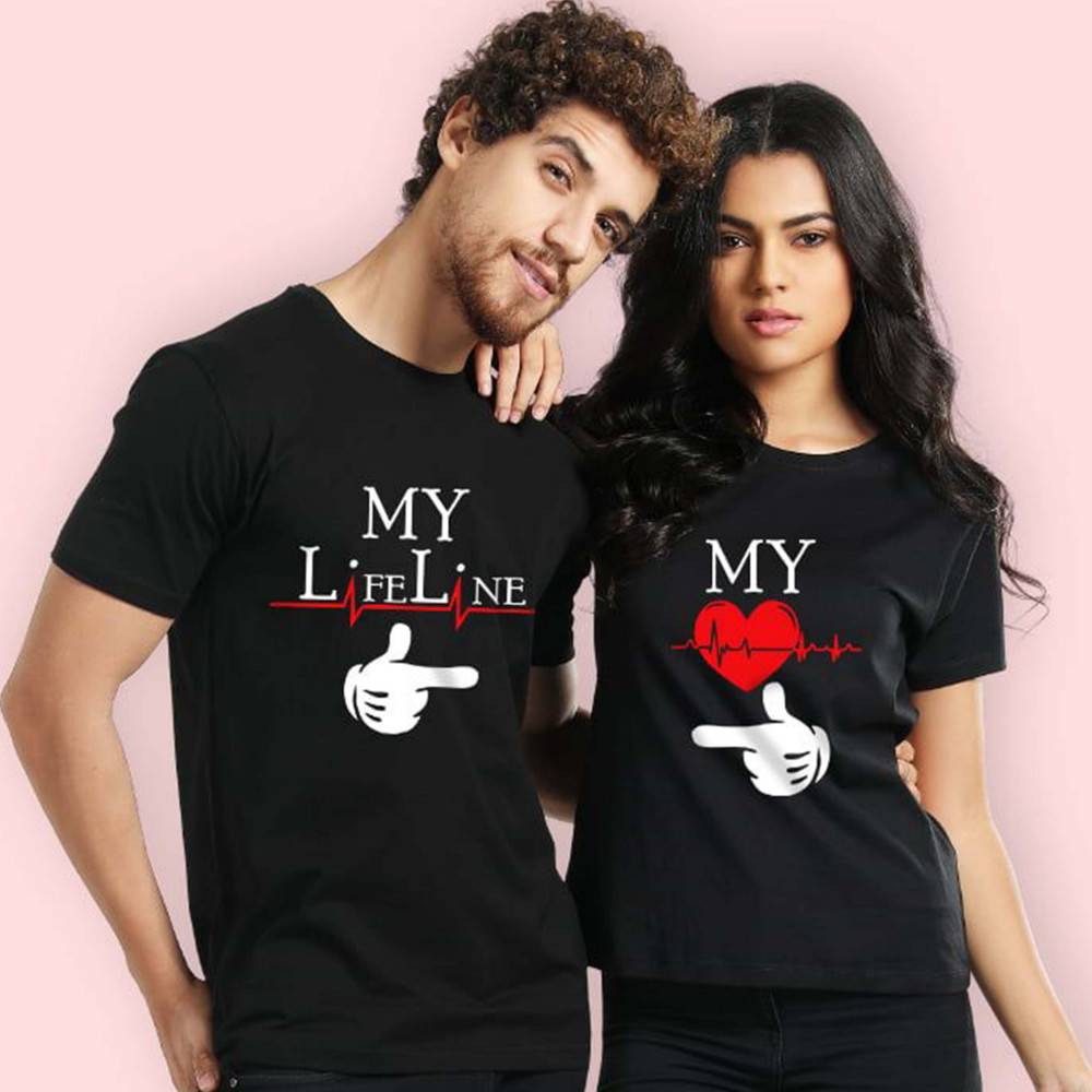 Life Line Couple T- Shirt