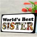 Personalized World's Best Sister Photo Frame 6 photo