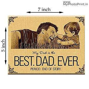 Customized Wooden Engraved Best Dad Ever With Photo