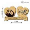 Customized Wooden Engraved Heart Photo And Text 