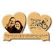 Customized Wooden Engraved Heart Photo And Text 