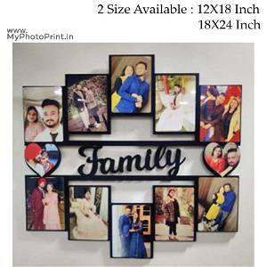 Customized Family Wooden Photo Frame Collage 12 Photos