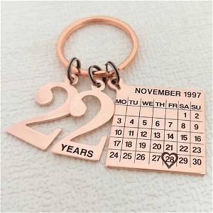 Customized Acrylic Date With Calendar Keychain 