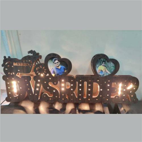 CUSTOMIZED YOUR NAME BOARD WITH TWO PHOTOS MULTICOLOR LED AND REMOTE #1297