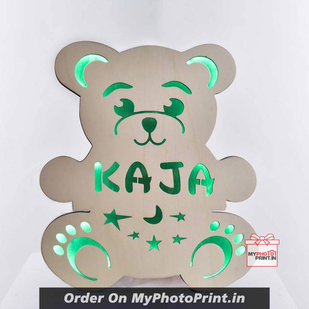 Customized Multicolor Bear Name Board With Led