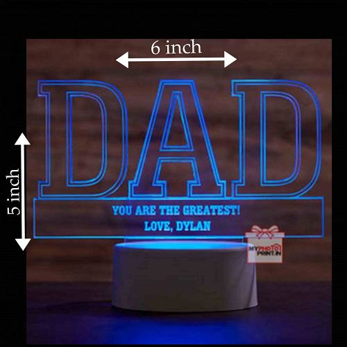 Personalized DAD Acrylic 3D illusion LED Lamp with Color Changing Led and Remote#1308