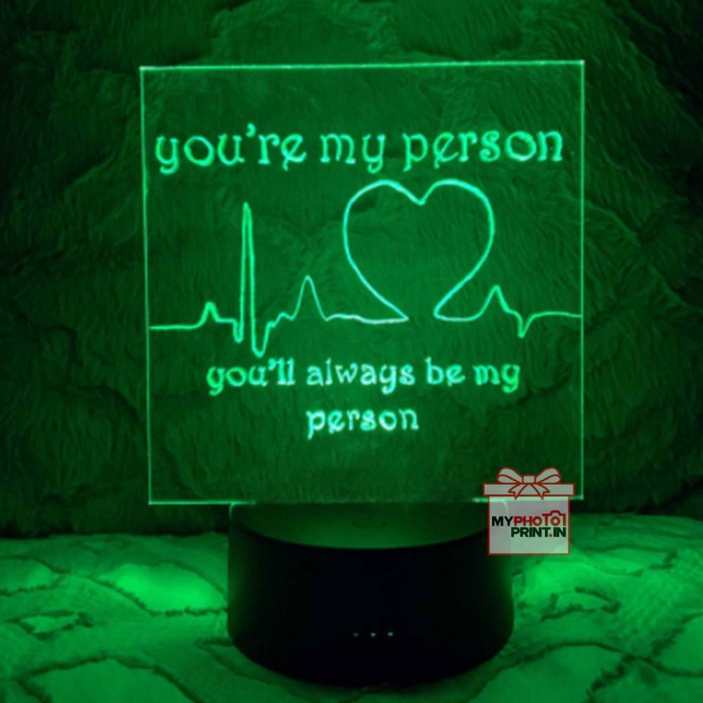 Personalized Heart Beat Acrylic 3D illusion LED Lamp with Color Changing Led and Remote#1310