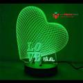 Love Acrylic 3D illusion LED Lamp with Color Changing Led and Remote#1311