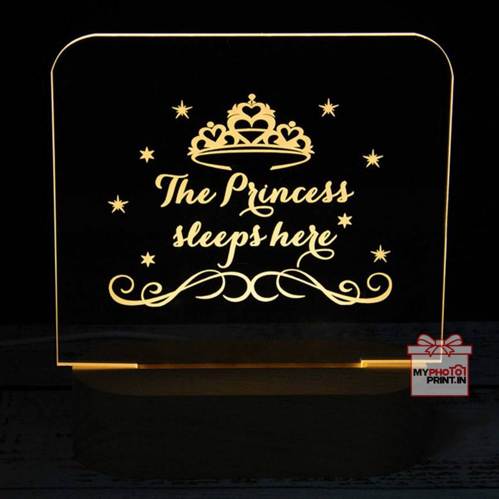 Personalized Princess Acrylic 3D illusion LED Lamp with Color Changing Led and Remote #1313