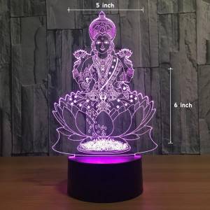 Maa Laxmi Mata ji Acrylic Lamp / LED Lamp with Color Changing Led and Remote #1321