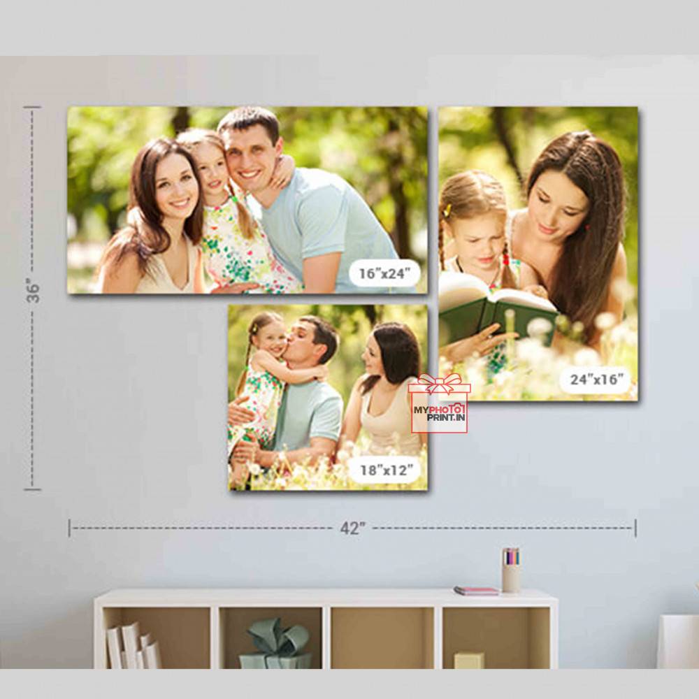 Customized Multiple Canvas On Wall (Pack OF 3)