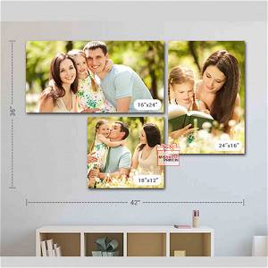 Customized Multiple Canvas On Wall (Pack OF 3) / You Can Send Photos Via WhatsApp Also After Order Or Query On Whatsapp