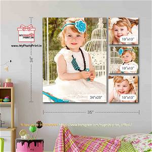 Customized Multiple Canvas On Wall (Pack OF 4) / You Can Send Photos Via WhatsApp Also After Order Or Query On WhatsApp