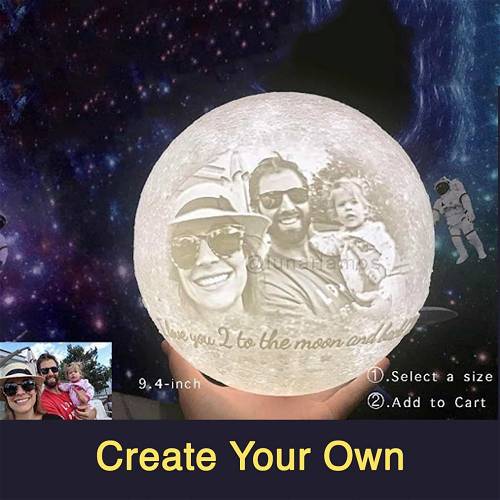 Customized Photo Moon Lamp | White Color