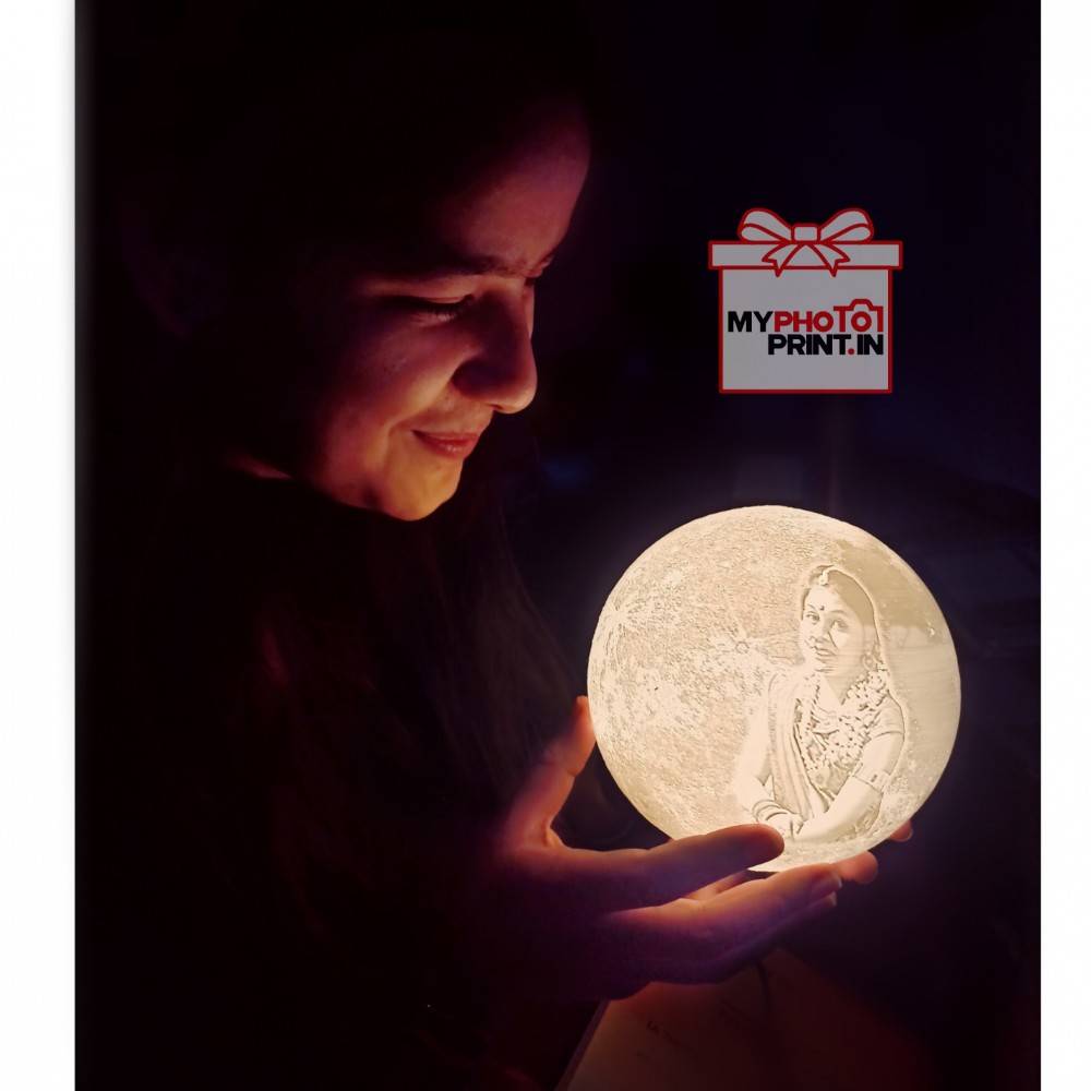 Customized Photo Moon Lamp | White Color