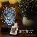 PERSONALIZED OWL ACRYLIC 3D ILLUSION LED LAMP WITH COLOR CHANGING LED AND REMOTE#1386