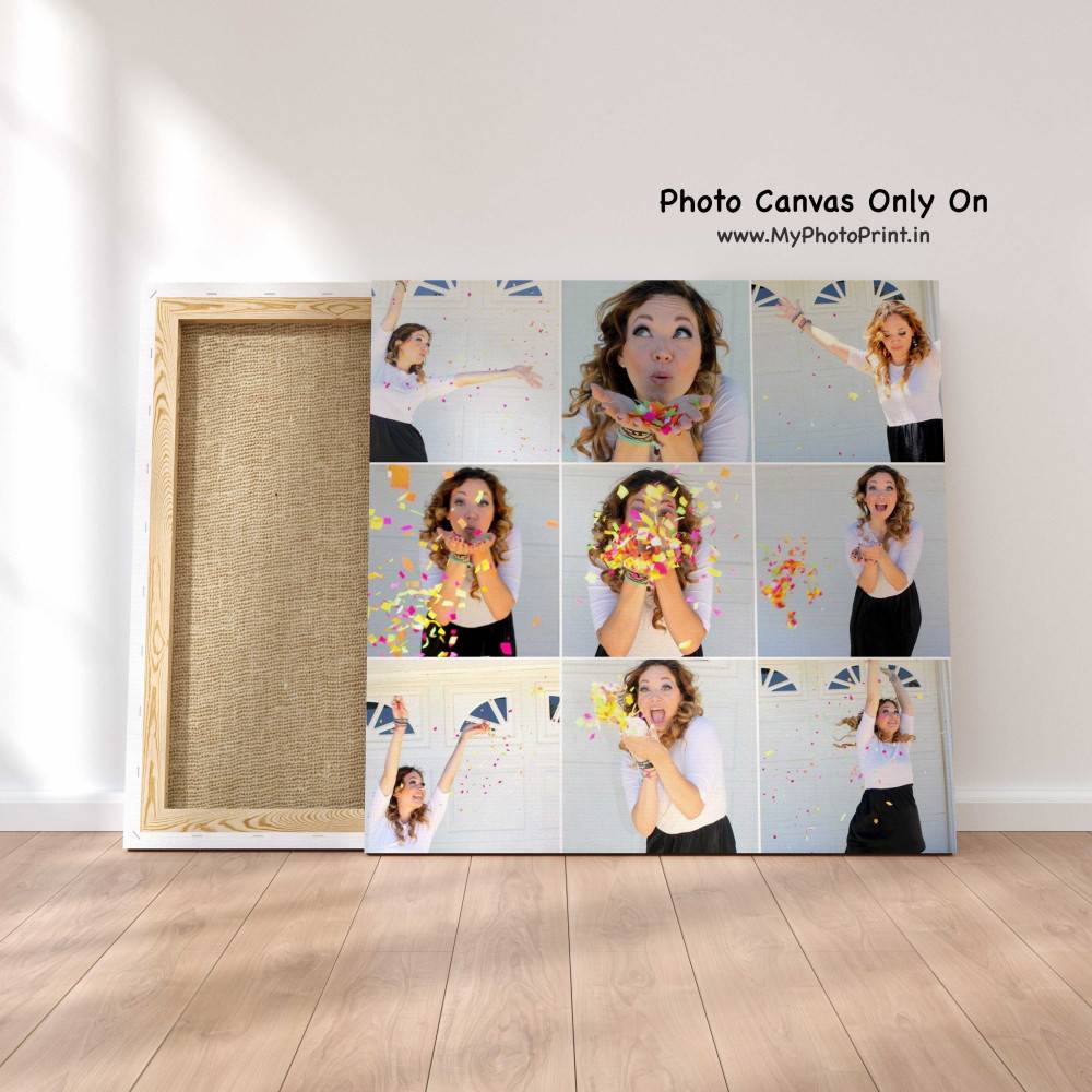 Customized Multiple 9 Photo Frame Collage Canvas #1393