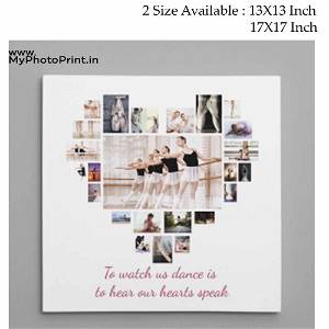 Heart Customized Multiple Photo Frame Collage Canvas With Your Message On it #1394 /Any Query Whatsapp Us After Order