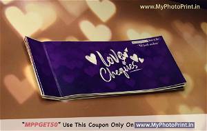 Love cheque book - Romantic gift - 15 Love cheques- For Men and Women Both / You Can Add Your Messages Also  -Fully Customized / Any Query Whatsapp Us After Order +91 - 8700081322 | 9873373428 11AM to 6PM  