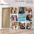 Customized Multiple 8 Photo Frame Collage Canvas #1409 