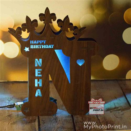 Customized Multicolor A TO Z Alphabet Wooden Name Board