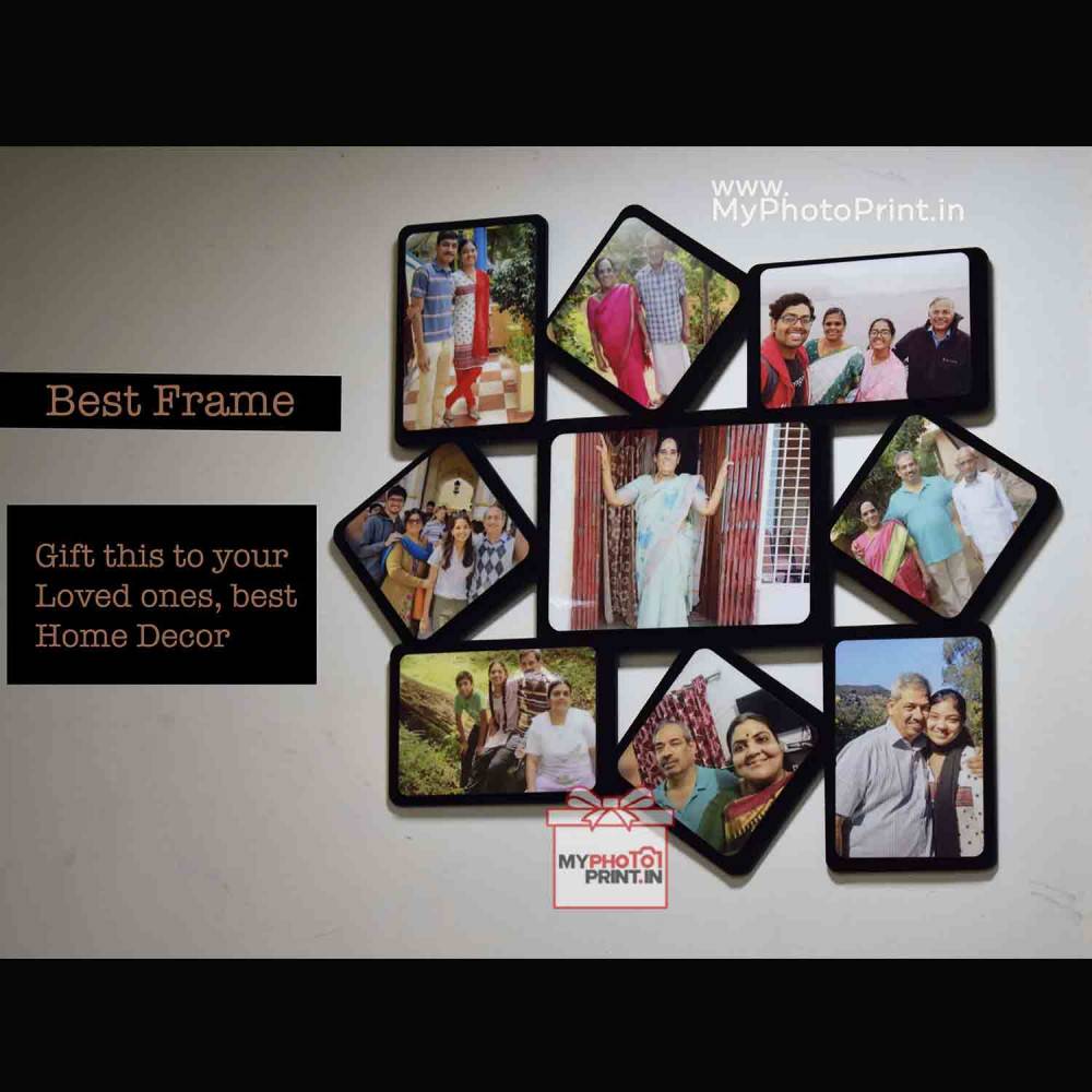 Customized Unique Cutout Multi Photo Frame/Collage 9 Photos