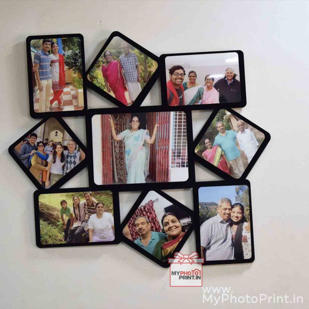 Customized Unique Cutout Multi Photo Frame/Collage 9 Photos