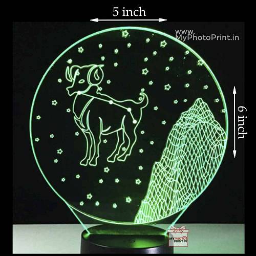 Aries Zodiac Sign Acrylic 3D illusion LED Lamp with Color Changing Led and Remote#1503