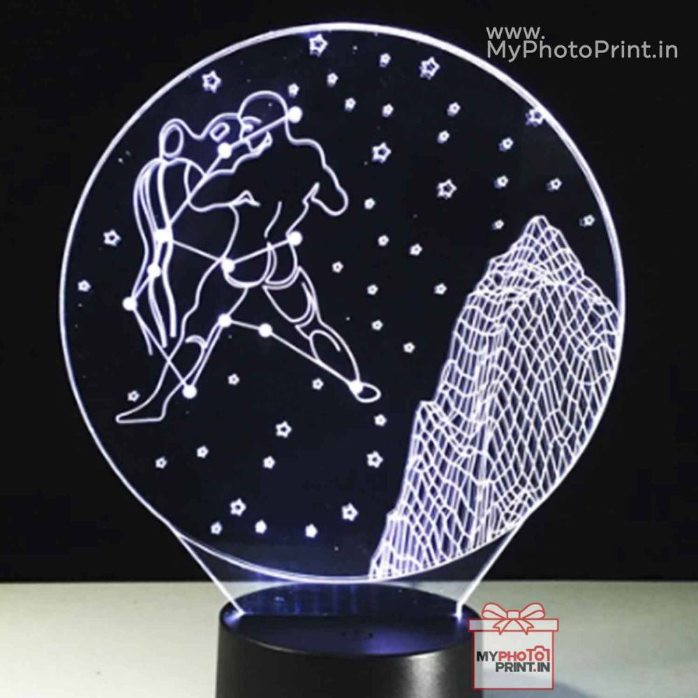 Aquarius Zodiac Sign Acrylic 3D illusion LED Lamp with Color Changing Led and Remote#1504