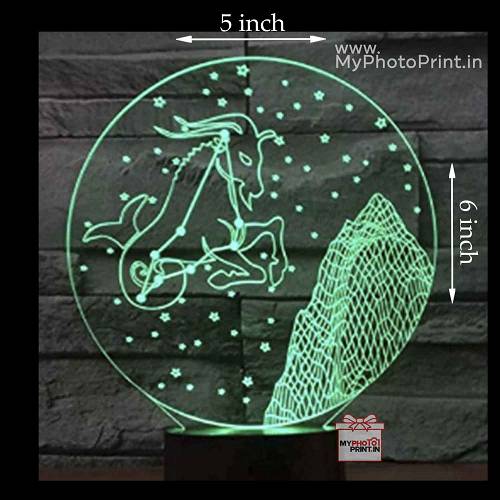 Capricorn Zodiac Sign Acrylic 3D illusion LED Lamp with Color Changing Led and Remote#1507