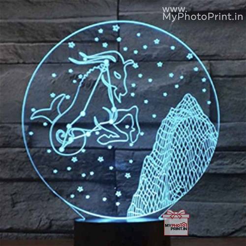 Capricorn Zodiac Sign Acrylic 3D illusion LED Lamp with Color Changing Led and Remote#1507
