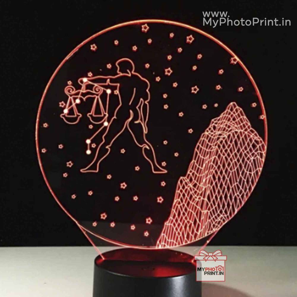 Libra Zodiac Sign Acrylic 3D illusion LED Lamp with Color Changing Led and Remote#1509
