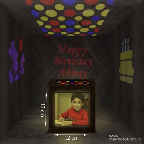 Customized Birthday Photo Shadow Box with Multicolour Electric Night Lamp Choose Occasion