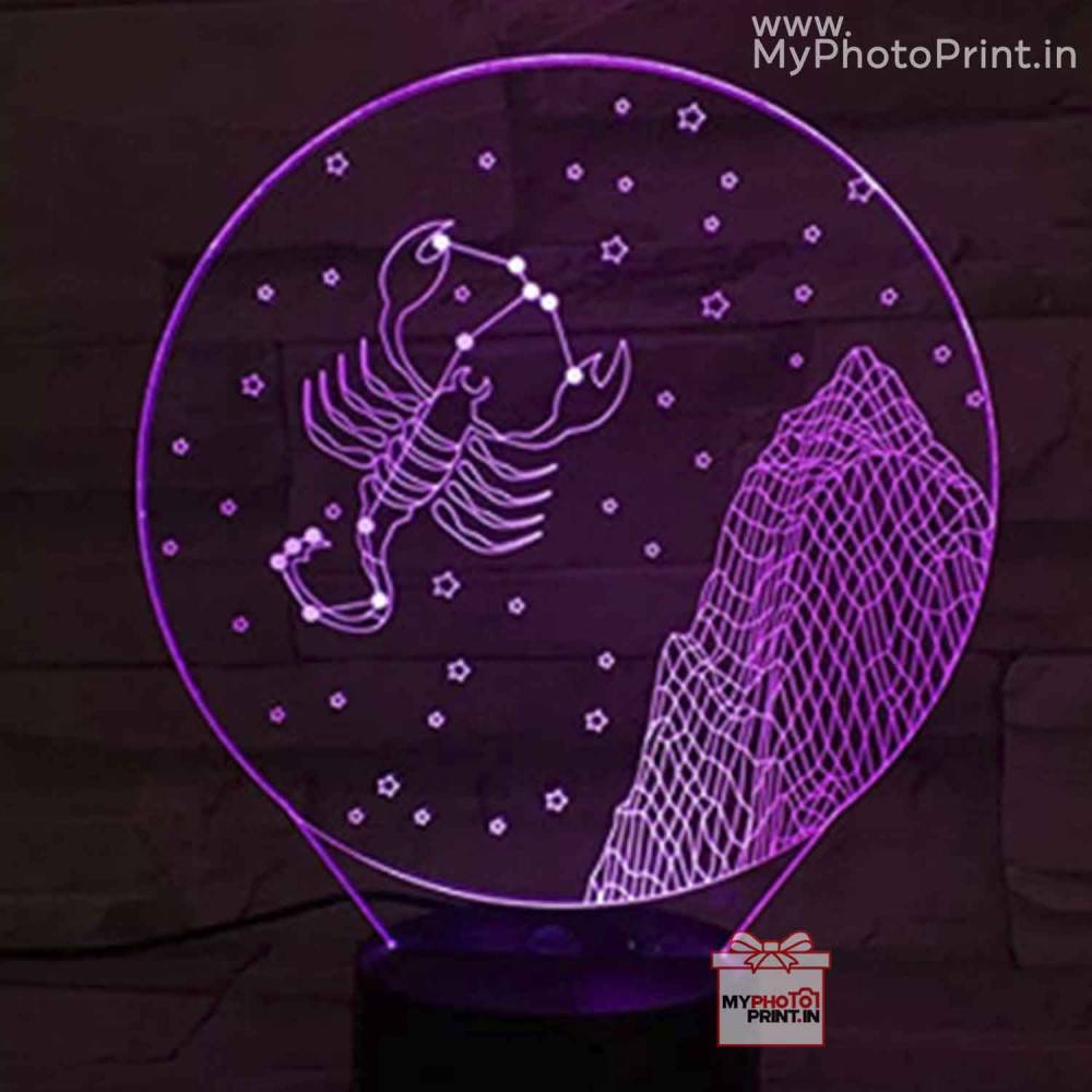 Scorpio Zodiac Sign Acrylic 3D illusion LED Lamp with Color Changing Led and Remote#1511
