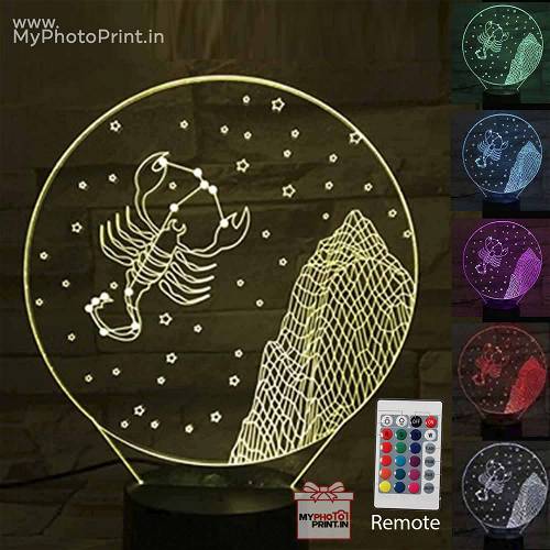 Scorpio Zodiac Sign Acrylic 3D illusion LED Lamp with Color Changing Led and Remote#1511