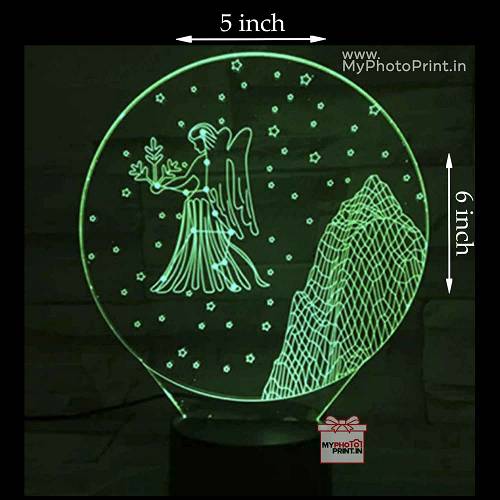 Virgo Zodiac Sign Acrylic 3D illusion LED Lamp with Color Changing Led and Remote#1512