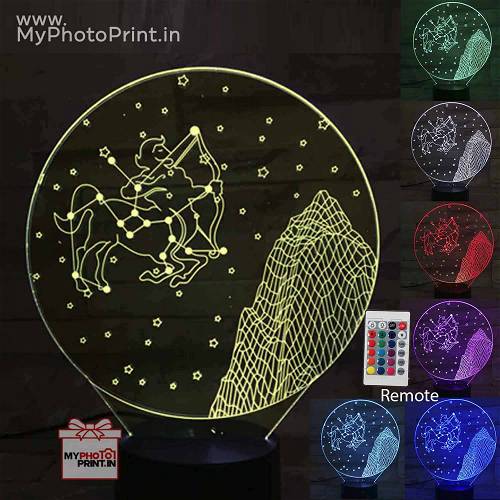 Sagittarius Zodiac Sign Acrylic 3D illusion LED Lamp with Color Changing Led and Remote#1513