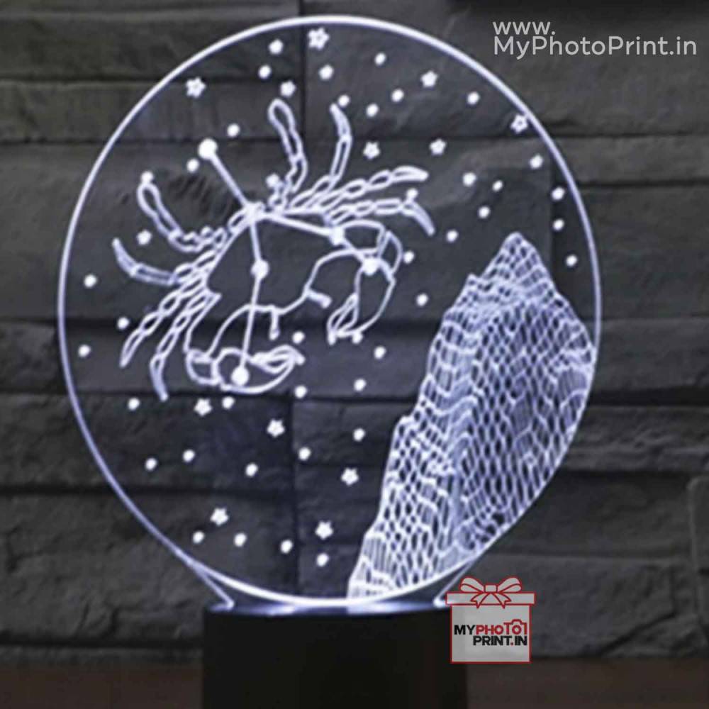 Cancer Zodiac Sign Acrylic 3D illusion LED Lamp with Color Changing Led and Remote#1514