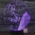 Pisces Zodiac Sign Acrylic 3D illusion LED Lamp with Color Changing Led and Remote#1515
